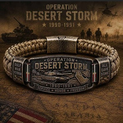 💥SAVE 40% 🎖️ Operation Desert Storm Veteran Paracord Bracelet | Honor Gulf War 1990-1991 Service Members