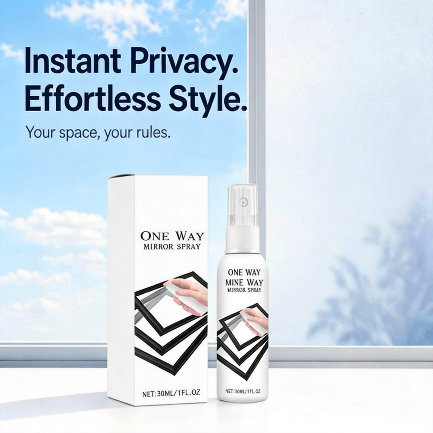 🪟 50% OFF Reflective Window Spray | One-Way Mirror Privacy Shield for Home & Car