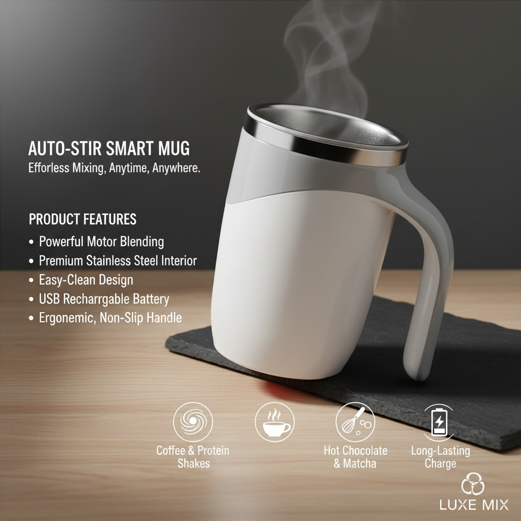 Automatic Mixing Cup Electric Rotating Coffee Cup Stainless Steel Mug Milk Shake Rotating Magnetic Mug Water Cups