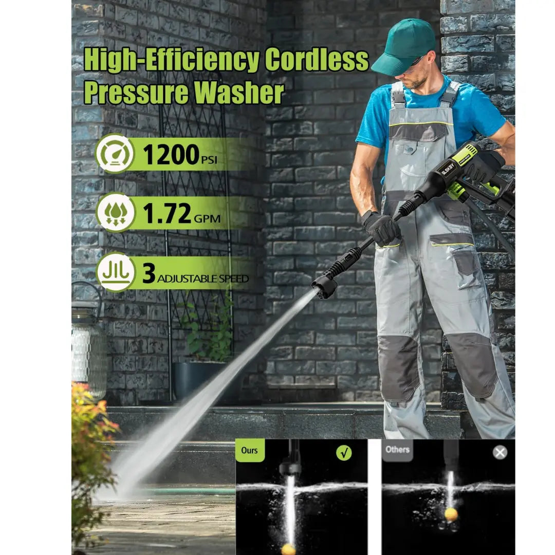NORYVENA S5 Pro Cordless Pressure Washer and Single Port Charger Base, Bottle Portable Washer for Car,Home Cleaning & Garden Watering