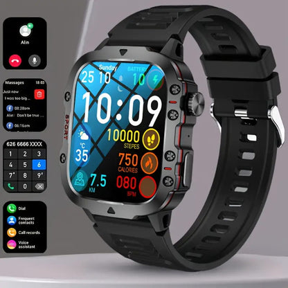 ⌚ Rugged Outdoor Smart Watch – HD Bluetooth Calling & 100+ Sports Modes