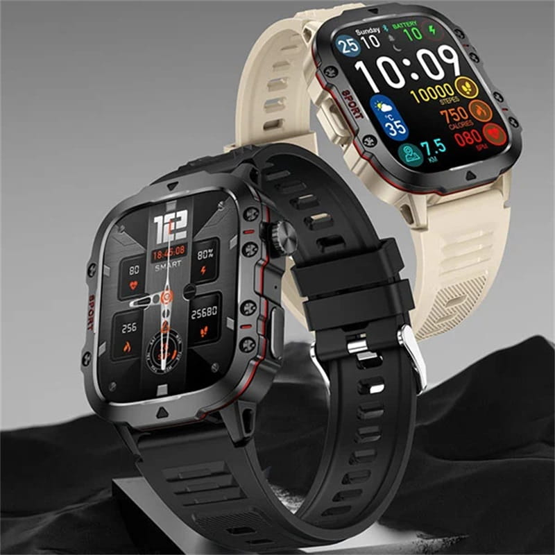 ⌚ Rugged Outdoor Smart Watch – HD Bluetooth Calling & 100+ Sports Modes