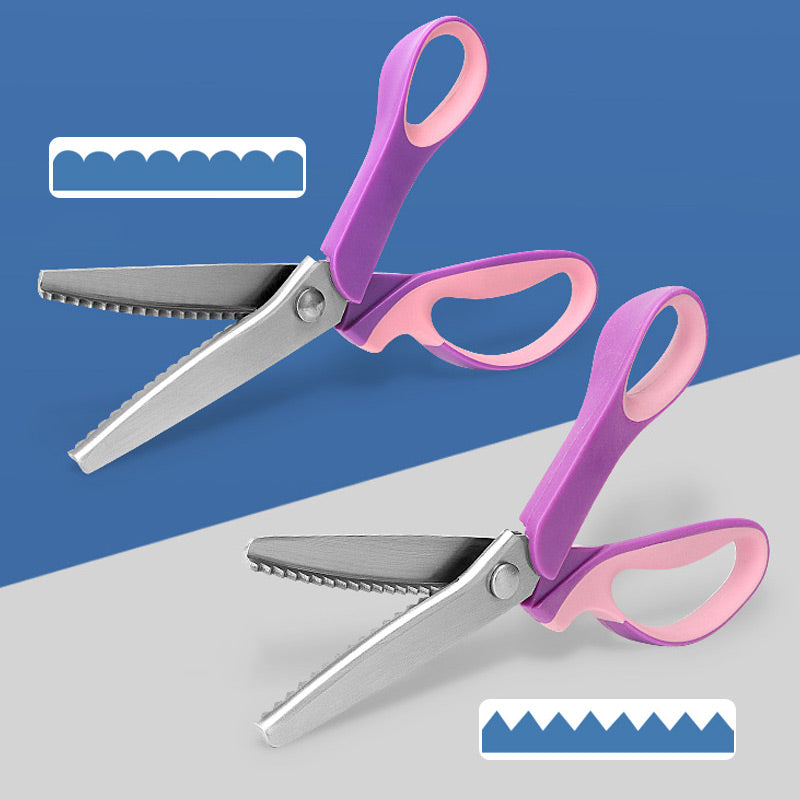 💥Last Day Special Sale 50% OFF✂ Premium Stainless Steel Pinking Shears – Ergonomic Soft-Grip, Zigzag Cut✂️