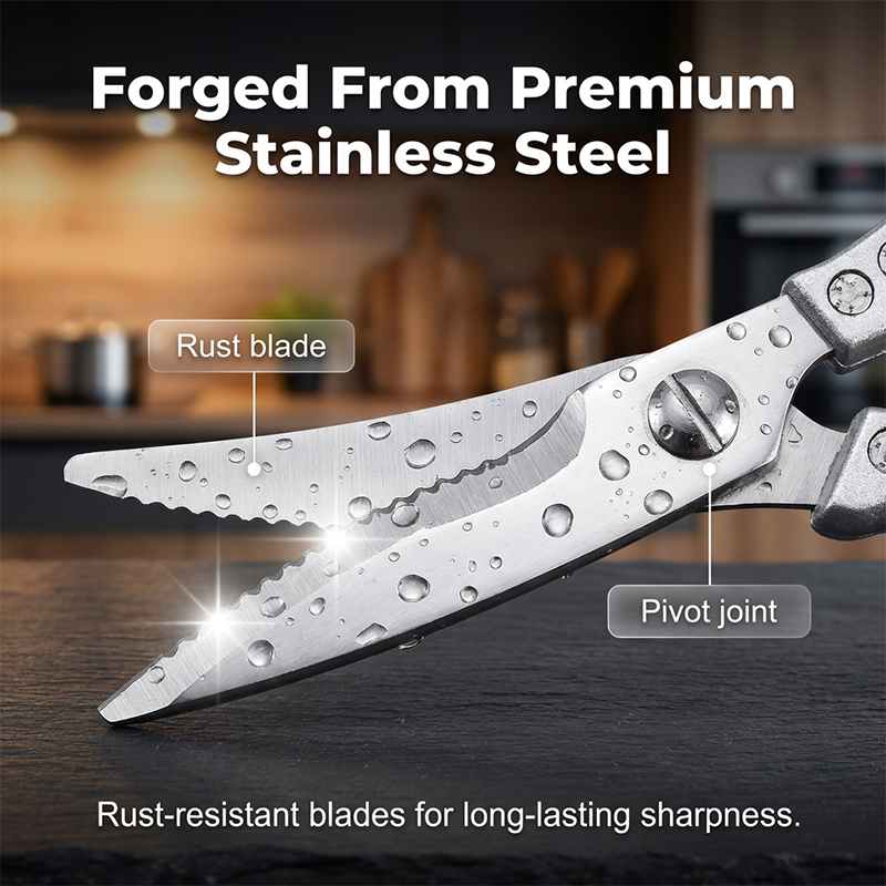 ✂️ 5-in-1 Kitchen Shears – Cut, Crack, Open & Scale With One Powerful Tool