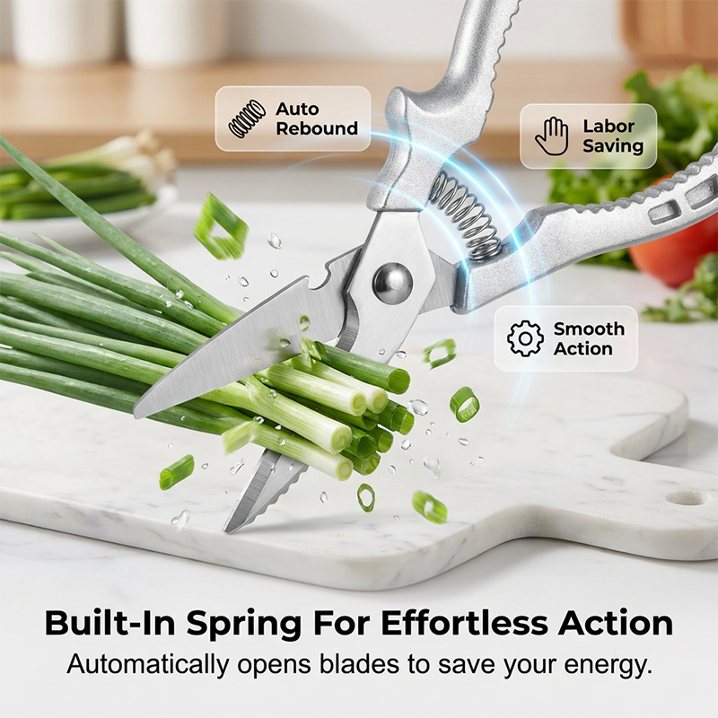 ✂️ 5-in-1 Kitchen Shears – Cut, Crack, Open & Scale With One Powerful Tool