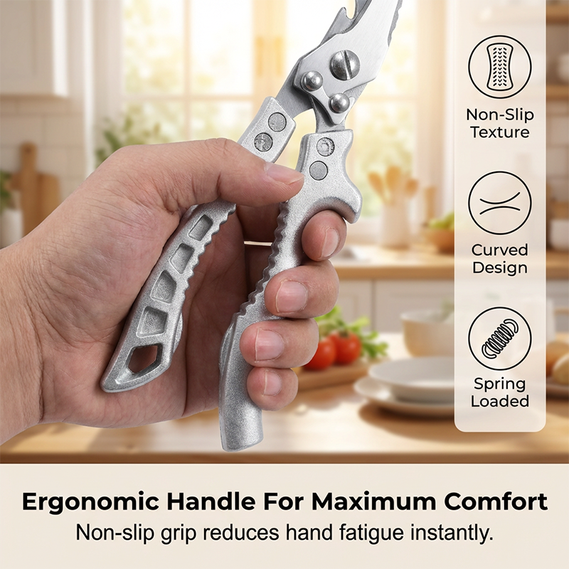 ✂️ 5-in-1 Kitchen Shears – Cut, Crack, Open & Scale With One Powerful Tool