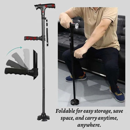 Multifunctional Folding Elderly Cane – Adjustable height, ergonomic grip
