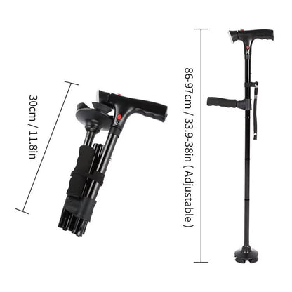 Multifunctional Folding Elderly Cane – Adjustable height, ergonomic grip